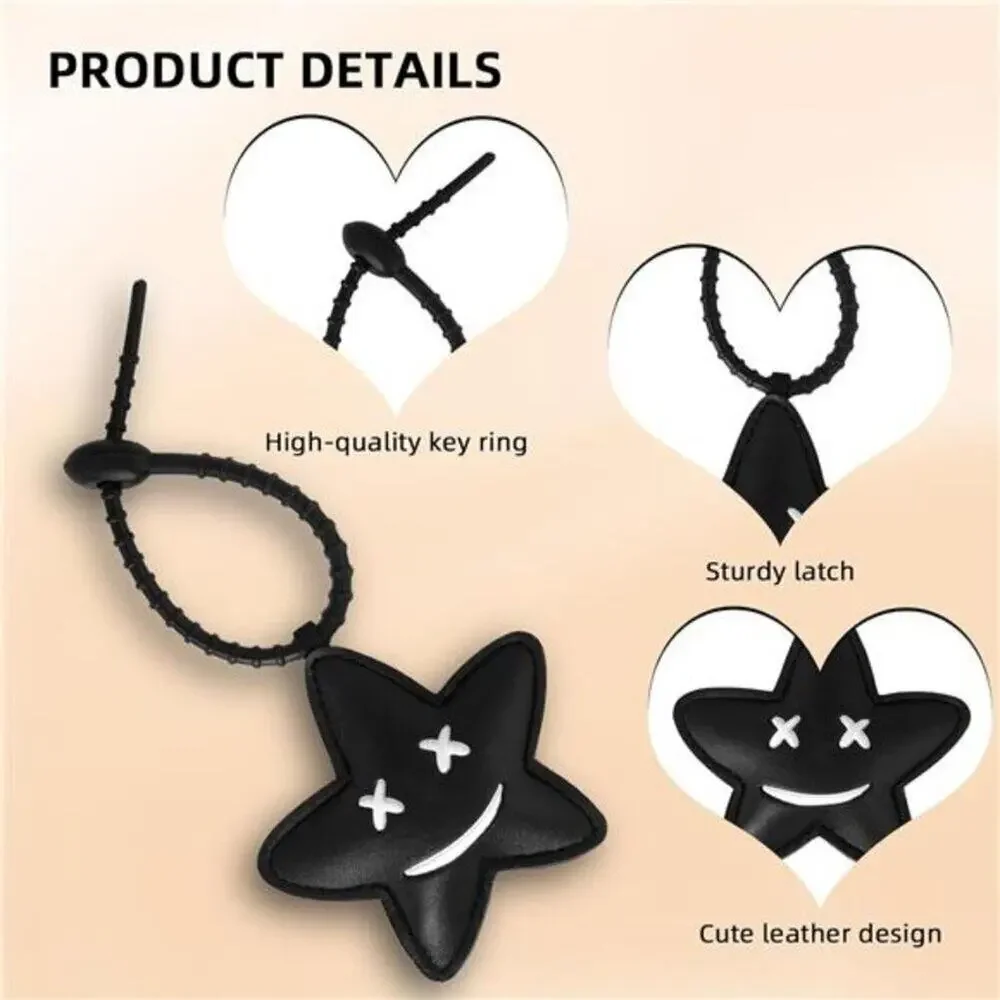 2Pcs Leather Bag Charms for Handbag Funny Black Purse Charms finger Star